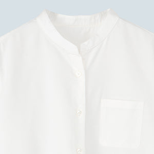 PREMIUM COTTON OXFORD | Short Sleeve Collarless Shirts