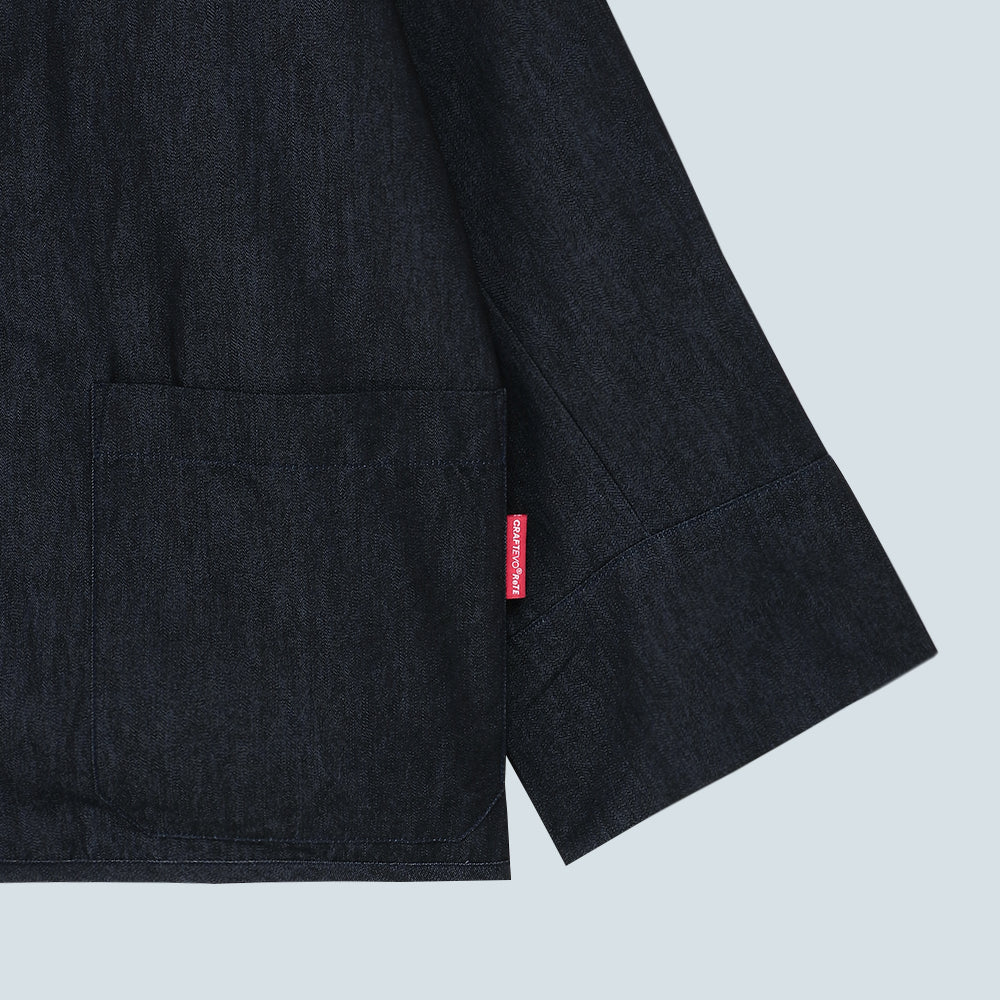 No Collar Denim Shirt Jacket