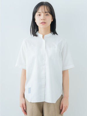 PREMIUM COTTON OXFORD | Short Sleeve Collarless Shirts