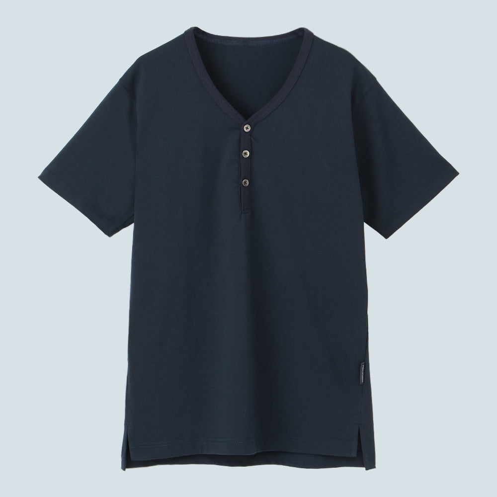 Short Sleeve Henley Neck Tee