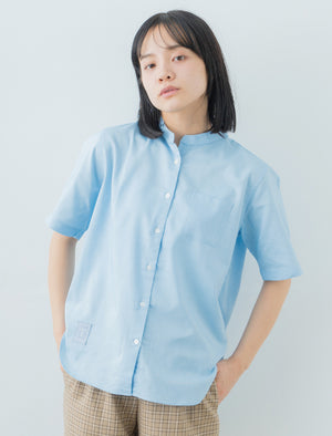 PREMIUM COTTON OXFORD | Short Sleeve Collarless Shirts